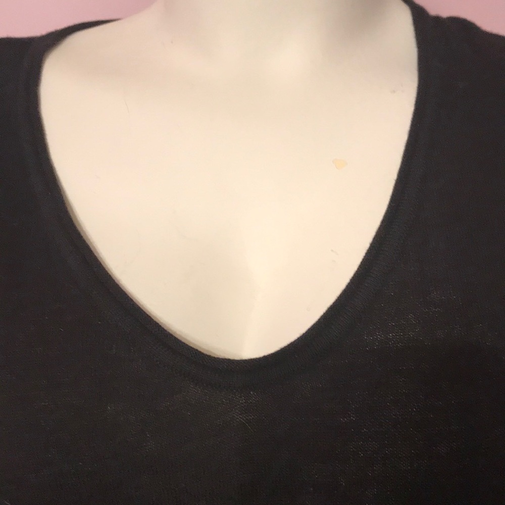 NWT EXPRESS Black Short Sleeve V Neck Sweater - Picture 6 of 7